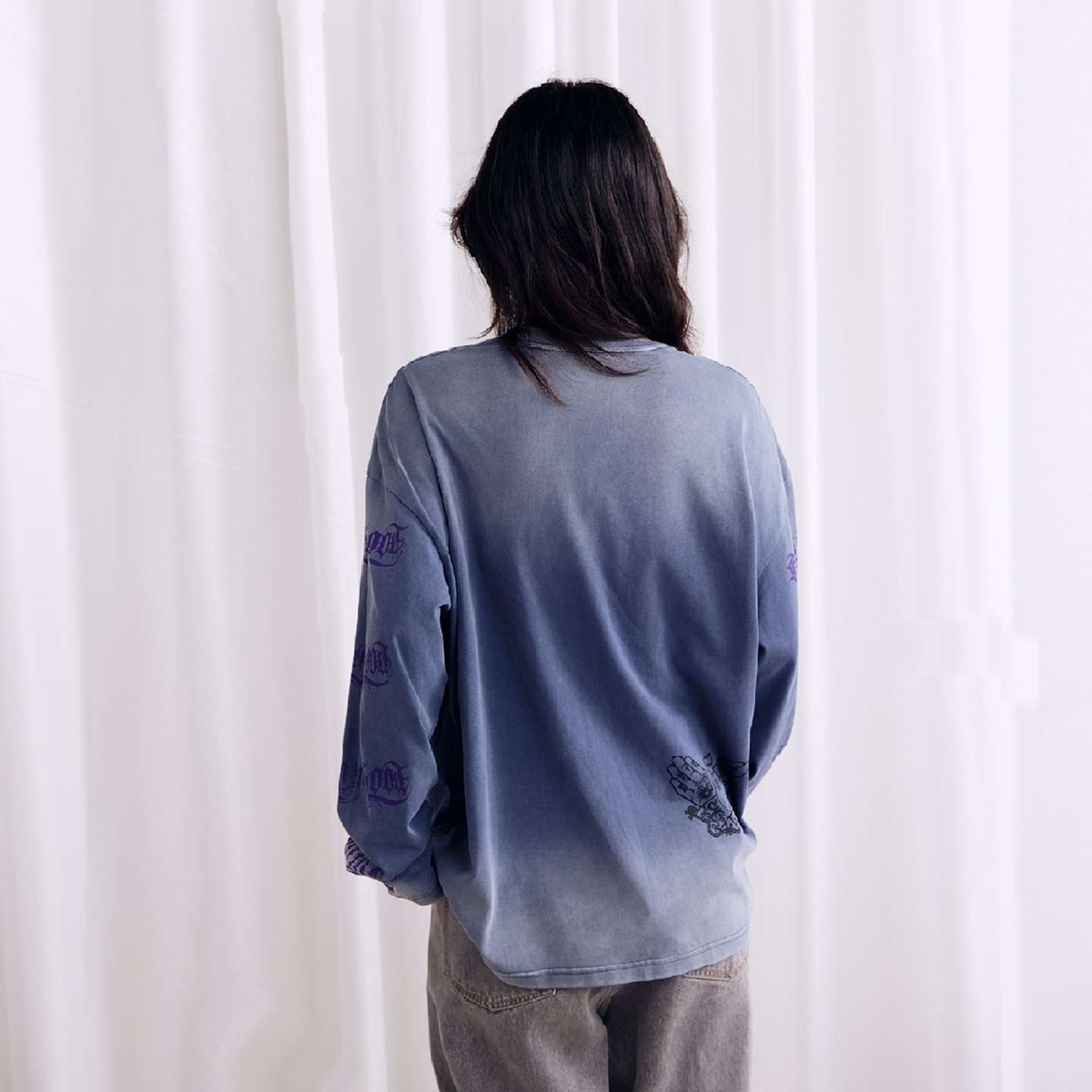 BURNIN Dyeing Distressed Community Culture Sweatshirt - PSYLOS 1, BURNIN Dyeing Distressed Community Culture Sweatshirt, Sweatshirts, Burnin, PSYLOS 1